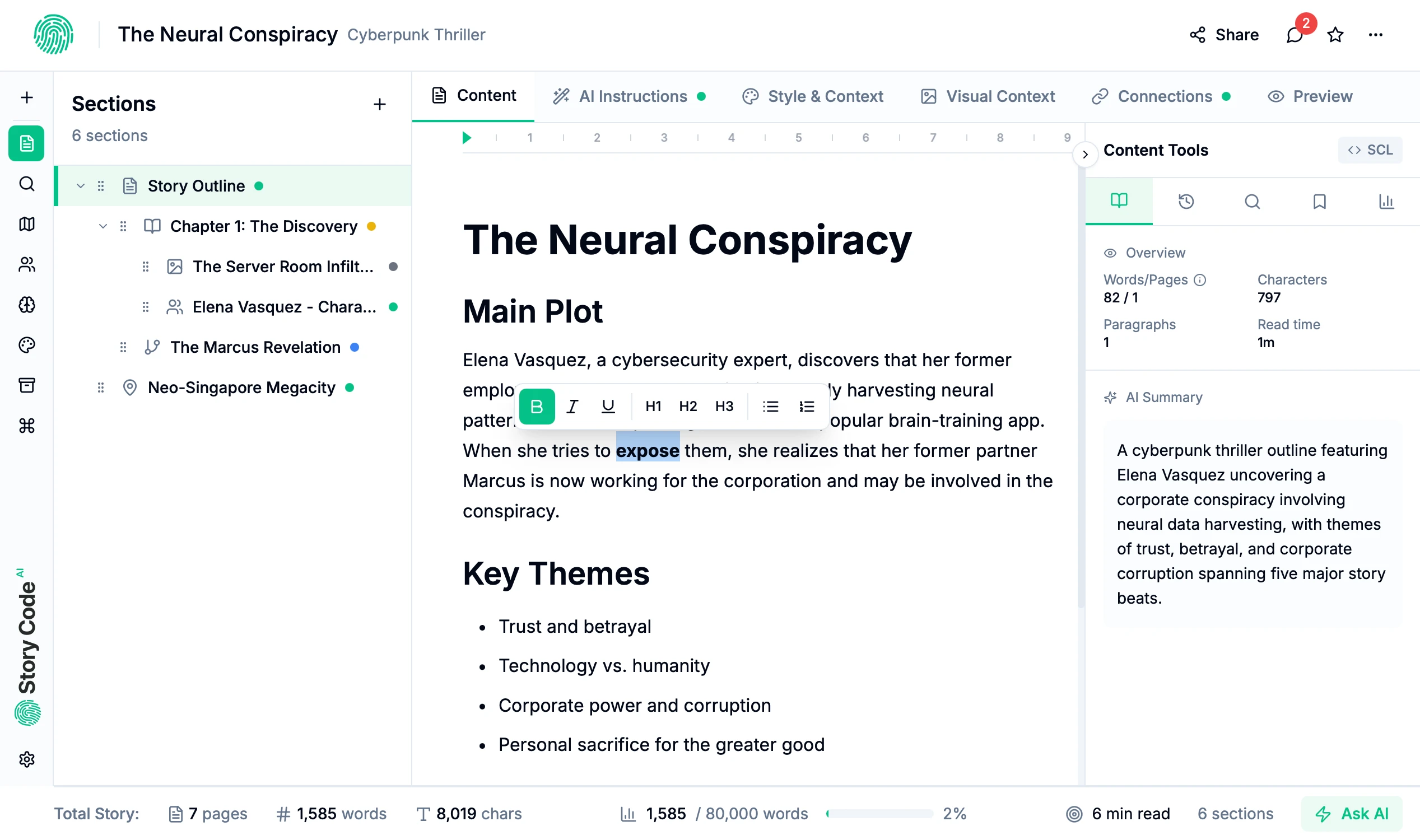 Story Code Interface - AI-Powered Story Creation Platform